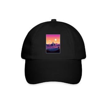 Los Angeles California Deco Vintage Travel Poster - Baseball Cap - black/black - Front