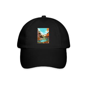Guadalupe River State Park Texas Travel Poster - Baseball Cap - black/black - Front