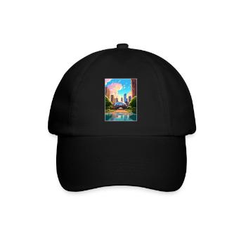 Chicago Illinois Millennium Park affiche de voyage - Casquette classique - noir/noir - Devant