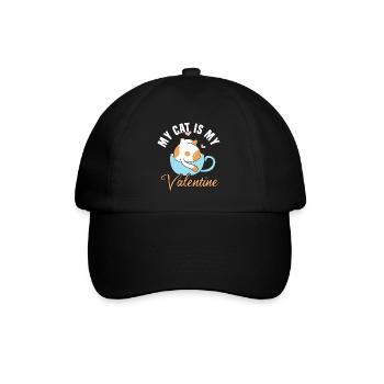 my cat is my valentine - Baseballkappe - Schwarz/Schwarz - Vorne