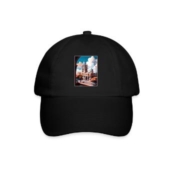 San Antonio Texas Vintage Travel Poster Souvenir - Baseball Cap - black/black - Front