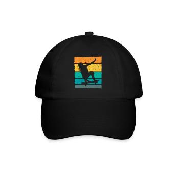 Retro Skaterin Skater Skateboarder Skateboard - Baseball Cap - black/black - Front