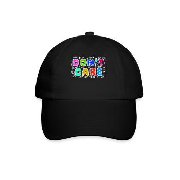 I don't care funny statement attitude indifferent - Baseball Cap - black/black - Front