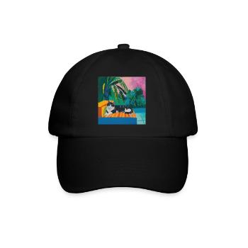 katze, katzen bunt, tier, geschenk, geschenkidee - Baseballkappe - Schwarz/Schwarz - Vorne