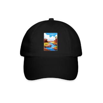 Karijini Nationalpark Australien Reiseposter - Baseballkappe - Schwarz/Schwarz - Vorne