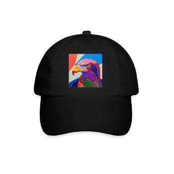 adler, vogel, bunt, tier, geschenk, geschenkidee - Baseballkappe - Schwarz/Schwarz - Vorne