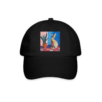 hase, kaninchen, bunt, tier, geschenk - Baseballkappe - Schwarz/Schwarz - Vorne