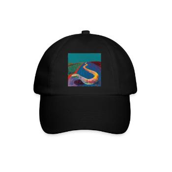 schlange, bunt, tier, geschenk, geschenkidee - Baseballkappe - Schwarz/Schwarz - Vorne