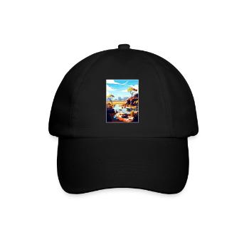 Kakadu Australia Vintage Travel Poster Souvenir - Baseball Cap - black/black - Front