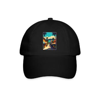 Sayulita Décoration Mexique Vintage Voyage Poster - Casquette classique - noir/noir - Devant