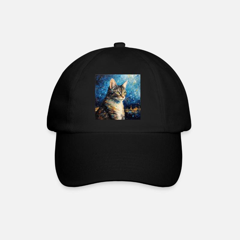 Katze, katzenmotiv - Baseballkappe - Schwarz/Schwarz