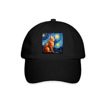 Katze, katzenmotiv - Baseballkappe - Schwarz/Schwarz - Vorne