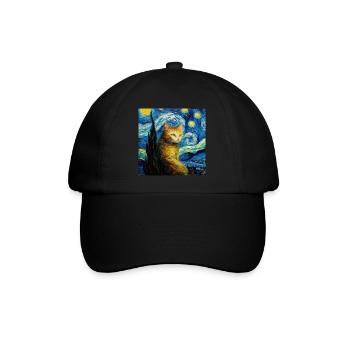 Katze, katzenmotiv - Baseballkappe - Schwarz/Schwarz - Vorne