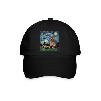 easter bunny, easter, bunny, happy easter, easter eggs - Baseball Cap - black/black - Front