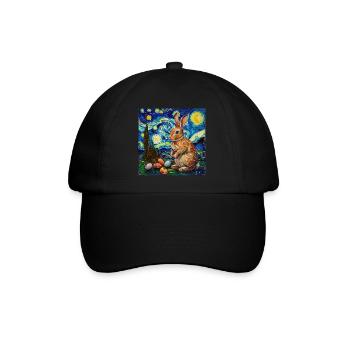 easter bunny, easter, bunny, happy easter, easter eggs - Baseball Cap - black/black - Front