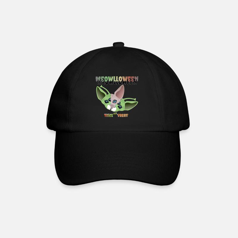 Sphinx Katze Alien Maske - Baseballkappe - Schwarz/Schwarz
