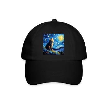 Chat, motif chat, cadeau - Casquette classique - noir/noir - Devant
