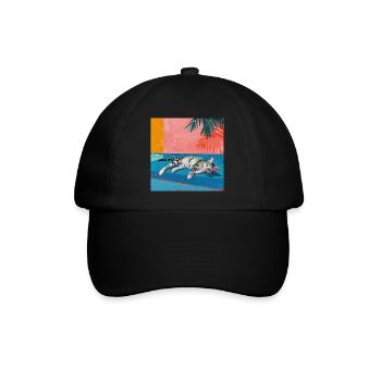 Katze, katzenmotiv, popart, geschenk, geschenkidee - Baseballkappe - Schwarz/Schwarz - Vorne