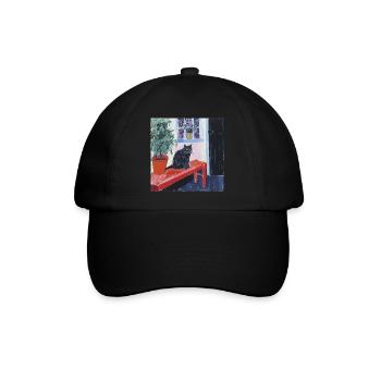 Chat, motif chat, pop art, cadeau, idée cadeau - Casquette classique - noir/noir - Devant