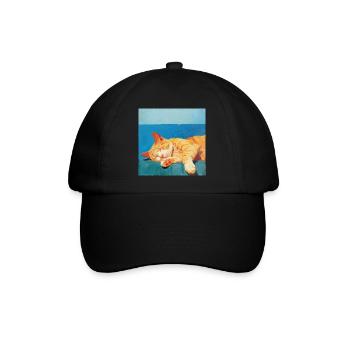 Chat, motif chat, pop art, cadeau, idée cadeau - Casquette classique - noir/noir - Devant