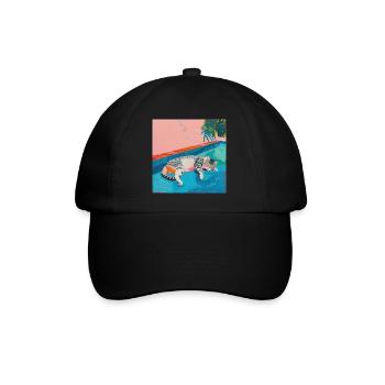 Katze, katzenmotiv, popart, geschenk, geschenkidee - Baseballkappe - Schwarz/Schwarz - Vorne