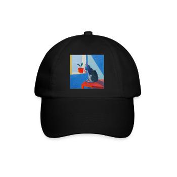 Chat, motif chat, pop art, cadeau, idée cadeau - Casquette classique - noir/noir - Devant