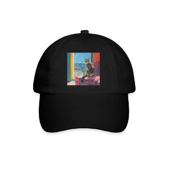 Katze, katzenmotiv, popart, geschenk, geschenkidee - Baseballkappe - Schwarz/Schwarz - Vorne