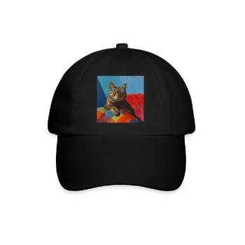 Katze, katzenmotiv, popart, geschenk, geschenkidee - Baseballkappe - Schwarz/Schwarz - Vorne