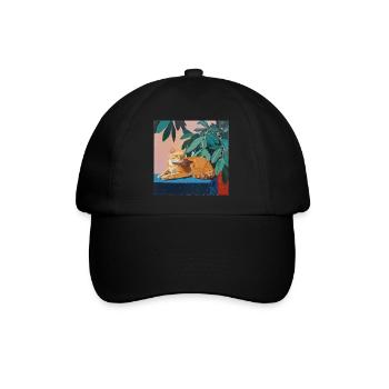 Katze, katzenmotiv, popart, geschenk, geschenkidee - Baseballkappe - Schwarz/Schwarz - Vorne