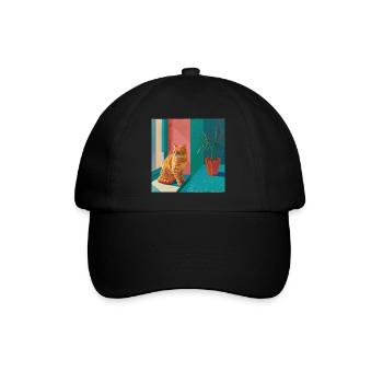 Chat, motif chat, pop art, cadeau, idée cadeau - Casquette classique - noir/noir - Devant