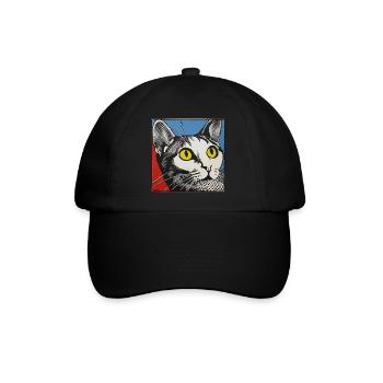 Cat, Cat Motif - Baseball Cap - black/black - Front