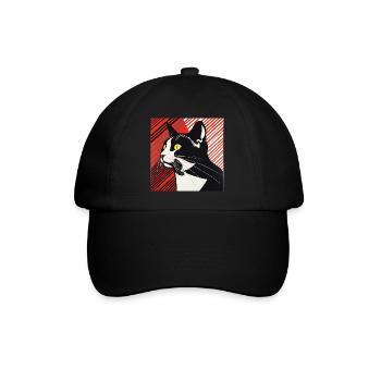 Cat, Cat Motif - Baseball Cap - black/black - Front