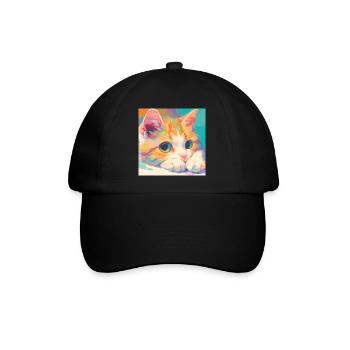 Cat, Cat Motif - Baseball Cap - black/black - Front