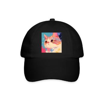 Cat, Cat Motif - Baseball Cap - black/black - Front