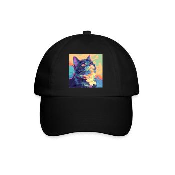 Cat, Cat Motif - Baseball Cap - black/black - Front