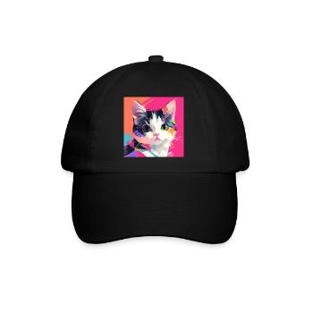 Cat, Cat Motif - Baseball Cap - black/black - Front