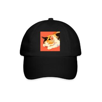 Cat, Cat Motif - Baseball Cap - black/black - Front