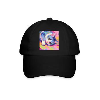 Cat, Cat Motif - Baseball Cap - black/black - Front