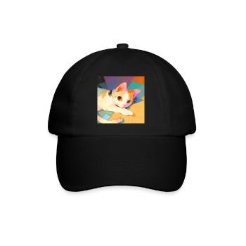 Cat, Cat Motif - Baseball Cap - black/black - Front