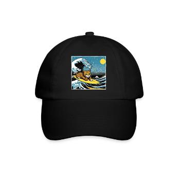 Lustiges Geschenk für Katzenliebhaber - Baseballkappe - Schwarz/Schwarz - Vorne