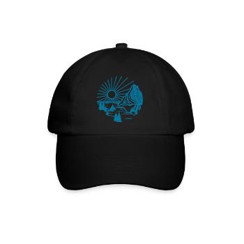 Paysage de vacances (bleu) - Casquette classique - noir/noir - Devant