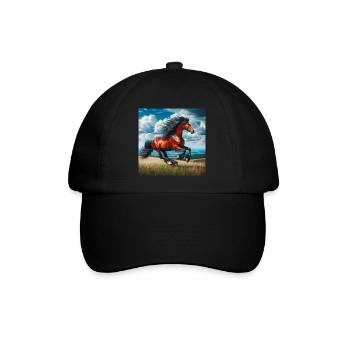 Cheval au galop - Casquette classique - noir/noir - Devant