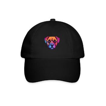 Border Terrier Dog Breed Watercolor Cartoon Kawaii - Baseball Cap - black/black - Front