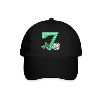 Fussball 7 Jahre - Baseballkappe - Schwarz/Schwarz - Vorne