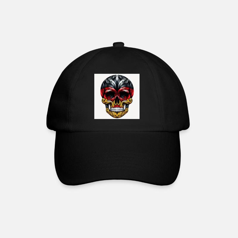 Totenkopf Deutschland - Baseballkappe - Schwarz/Schwarz