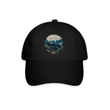 Bohème, Fleurs, Montagnes, Paysage, Nature, Arbres - Casquette classique - noir/noir - Devant