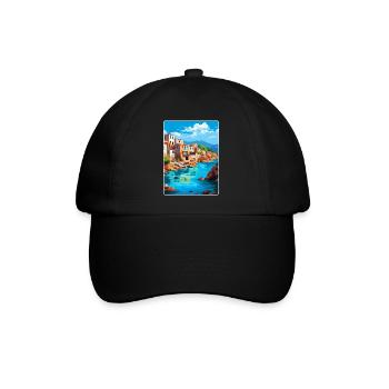 Kreta Griechenland Vintage Reiseplakat WPA Souvenir - Baseballkappe - Schwarz/Schwarz - Vorne