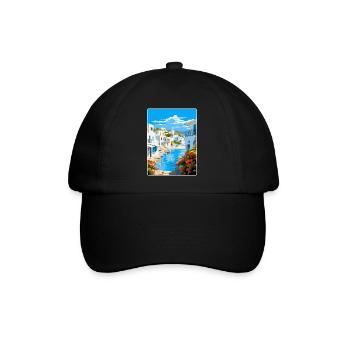 Paros Greece Vintage Travel Poster WPA Souvenir - Baseball Cap - black/black - Front