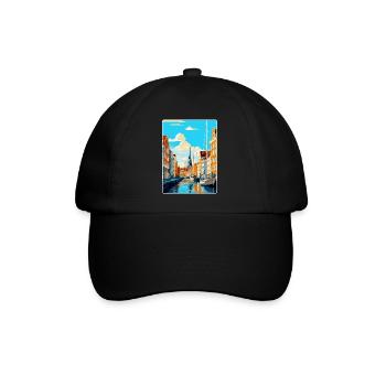 Copenhague, Danemark, Affiche de voyage vintage souvenir - Casquette classique - noir/noir - Devant