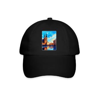 Cracovie Pologne Affiche de voyage vintage WPA Souvenir - Casquette classique - noir/noir - Devant